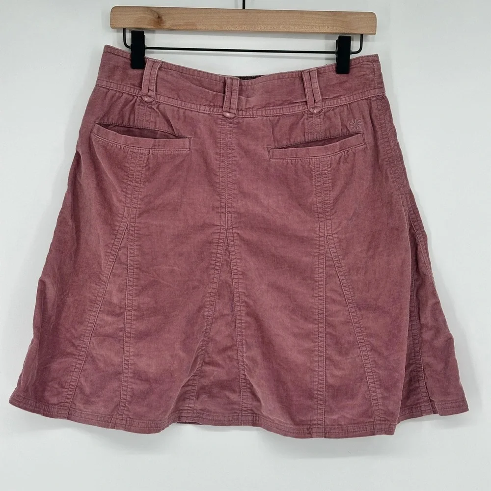 Athleta‎ fine whale Corduroy Mauve wherever Skirt Size 4 Pink Dusty Rose Pocket